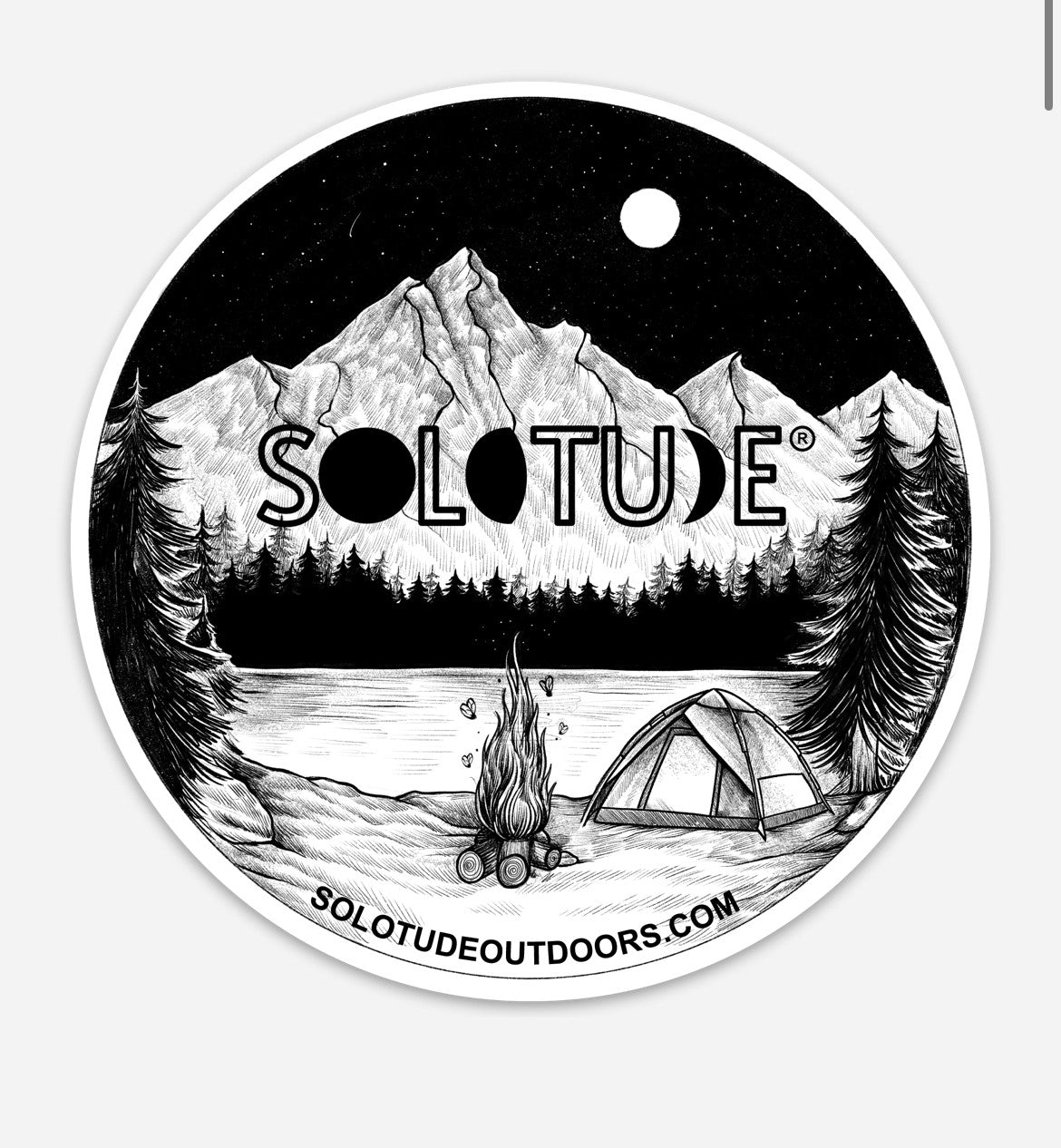 4" Circular Camp Illustration Sticker from Artist Katarina Illic
