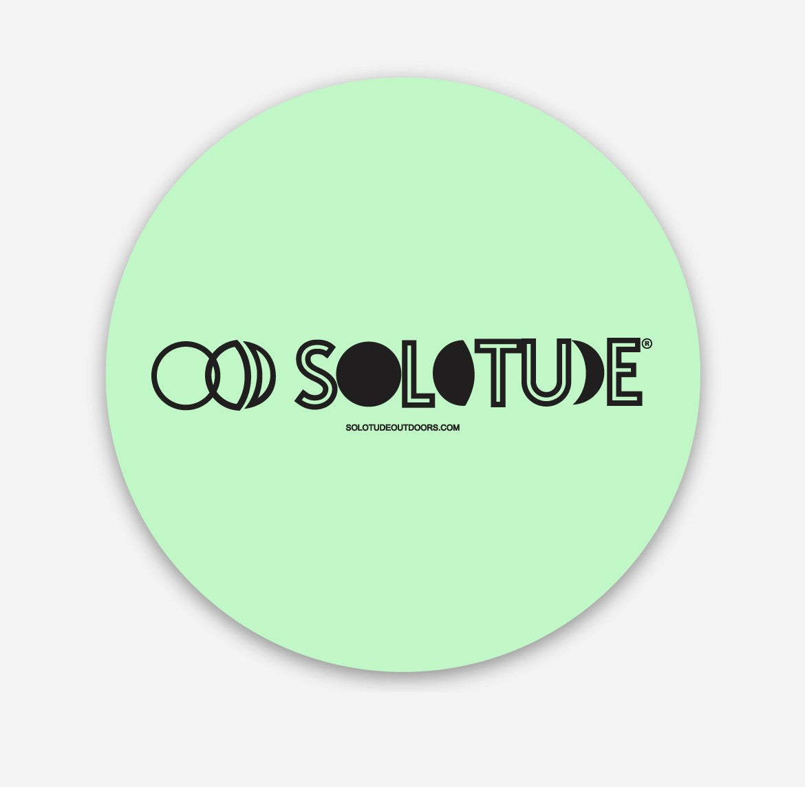 Sea Foam Green Circle Sticker with Black Lettering- 2.5 Inch